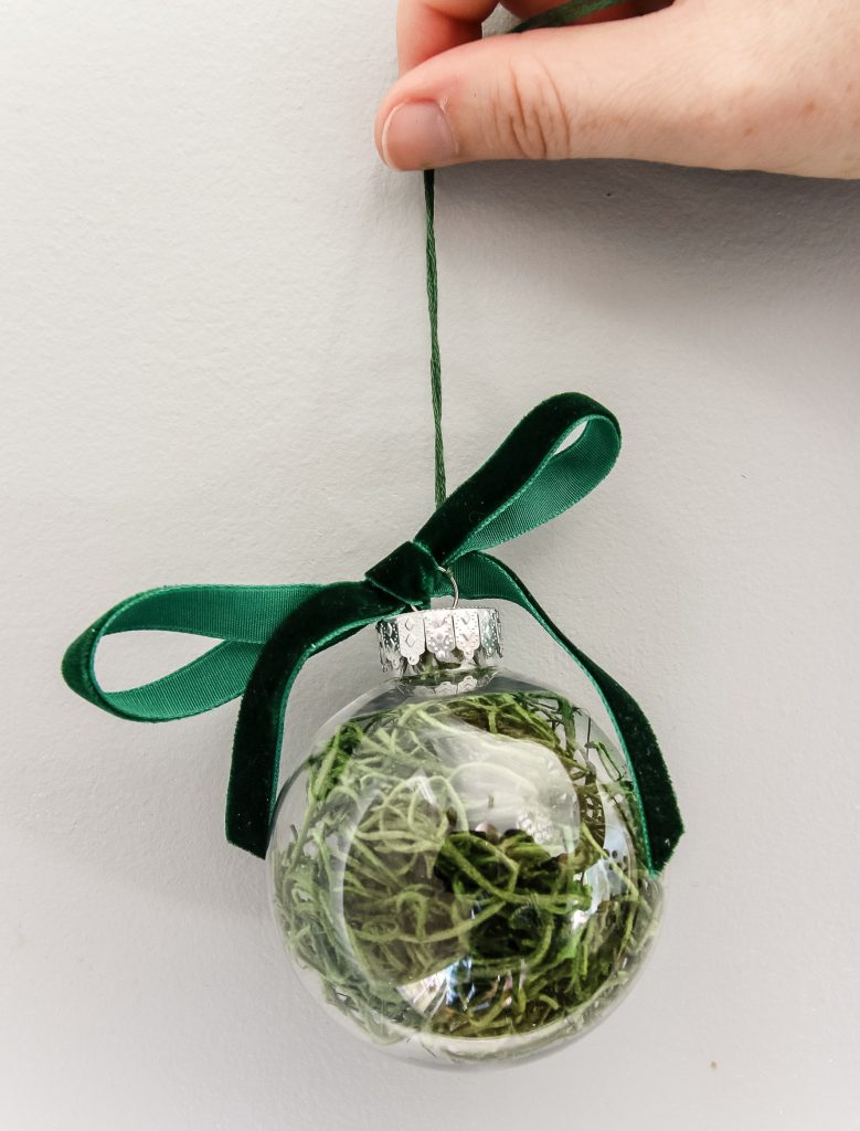 DIY moss ball Christmas ornaments