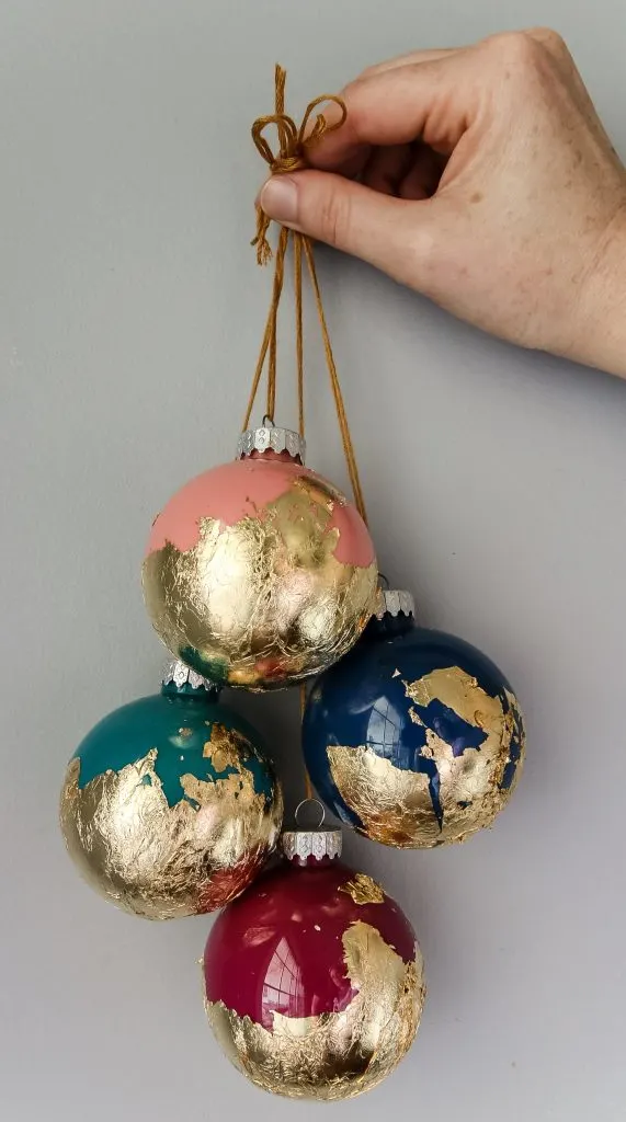 DIY gold foil ornament balls