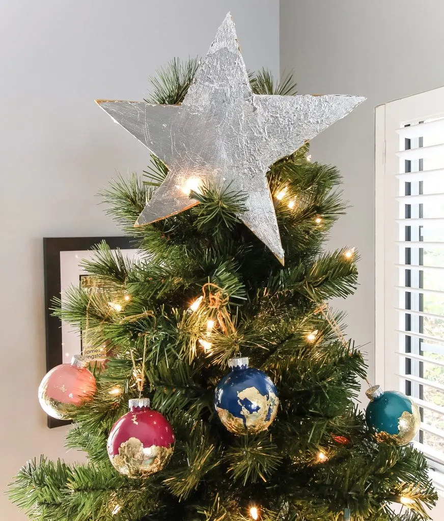 DIY Silver foil Christmas tree topper
