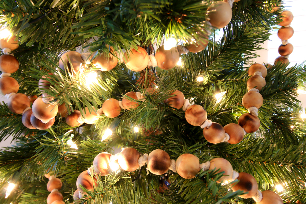 DIY Wood burned bead garland