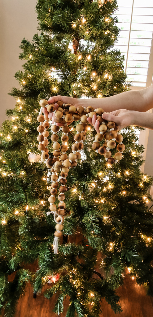 Wood Bead Christmas Garland 