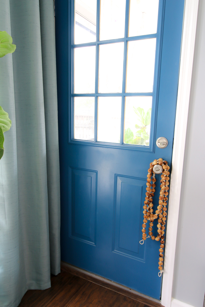 Wood Bead Garland door knob