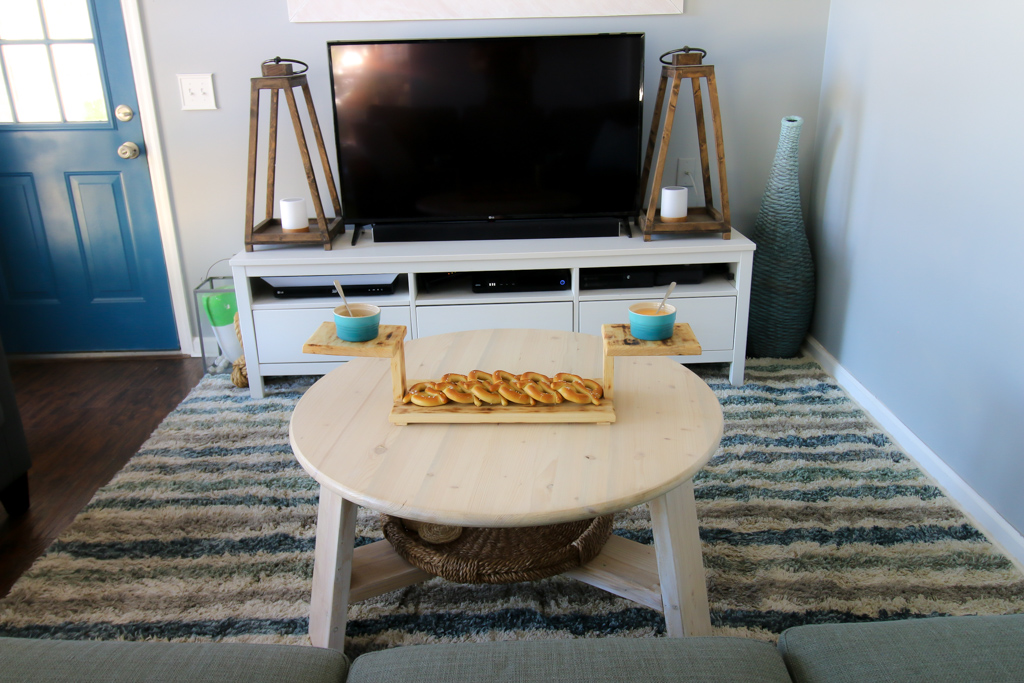 Full room with three tiered serving platter