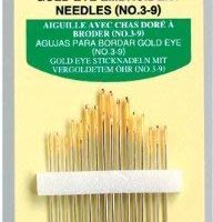 CLOVER 235 No. 3-9 Gold Eye Embroidery Needles, Pack of 16
