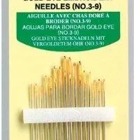 CLOVER 235 No. 3-9 Gold Eye Embroidery Needles, Pack of 16