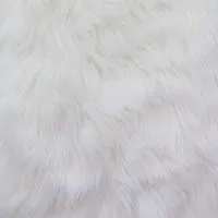 Faux Fake Fur Solid Shaggy Long Pile Fabric - White
