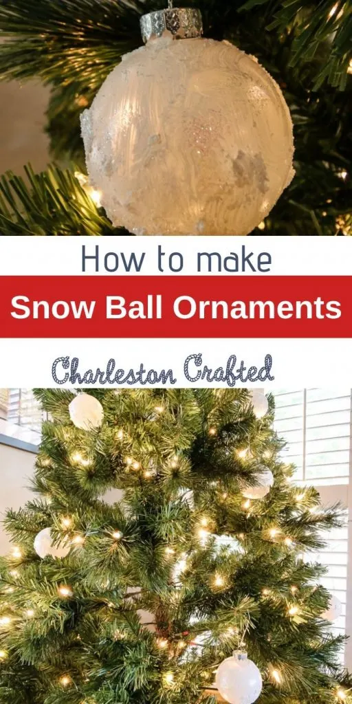 How to make snow ball Christmas tree ornaments