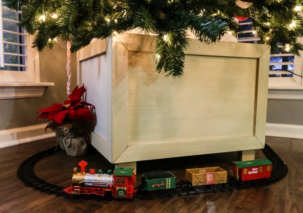 Styled Christmas tree box stand