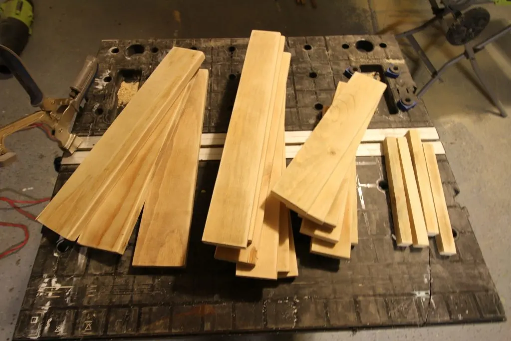 Cut pieces for crate