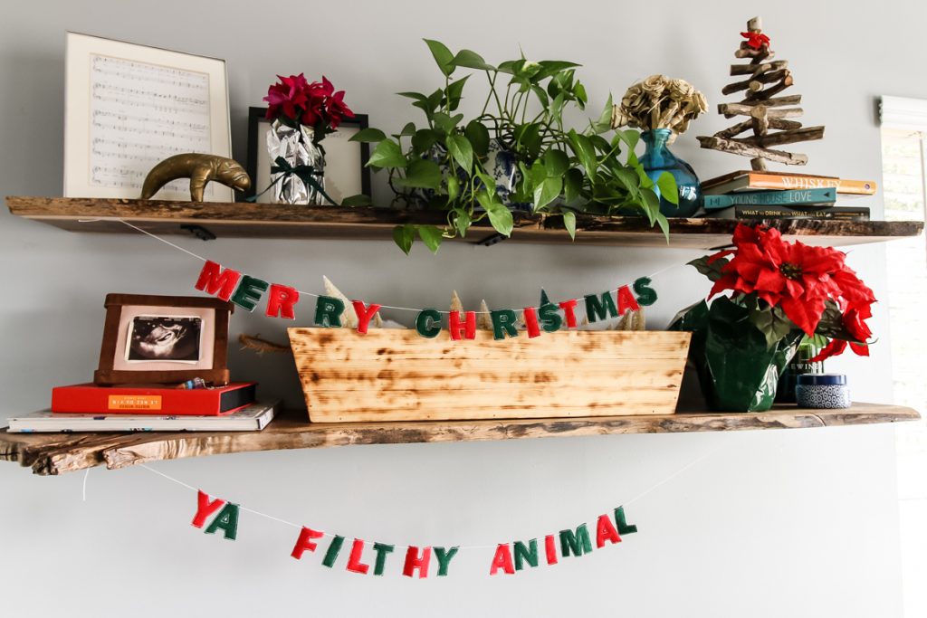 Indoor mantel Christmas decor