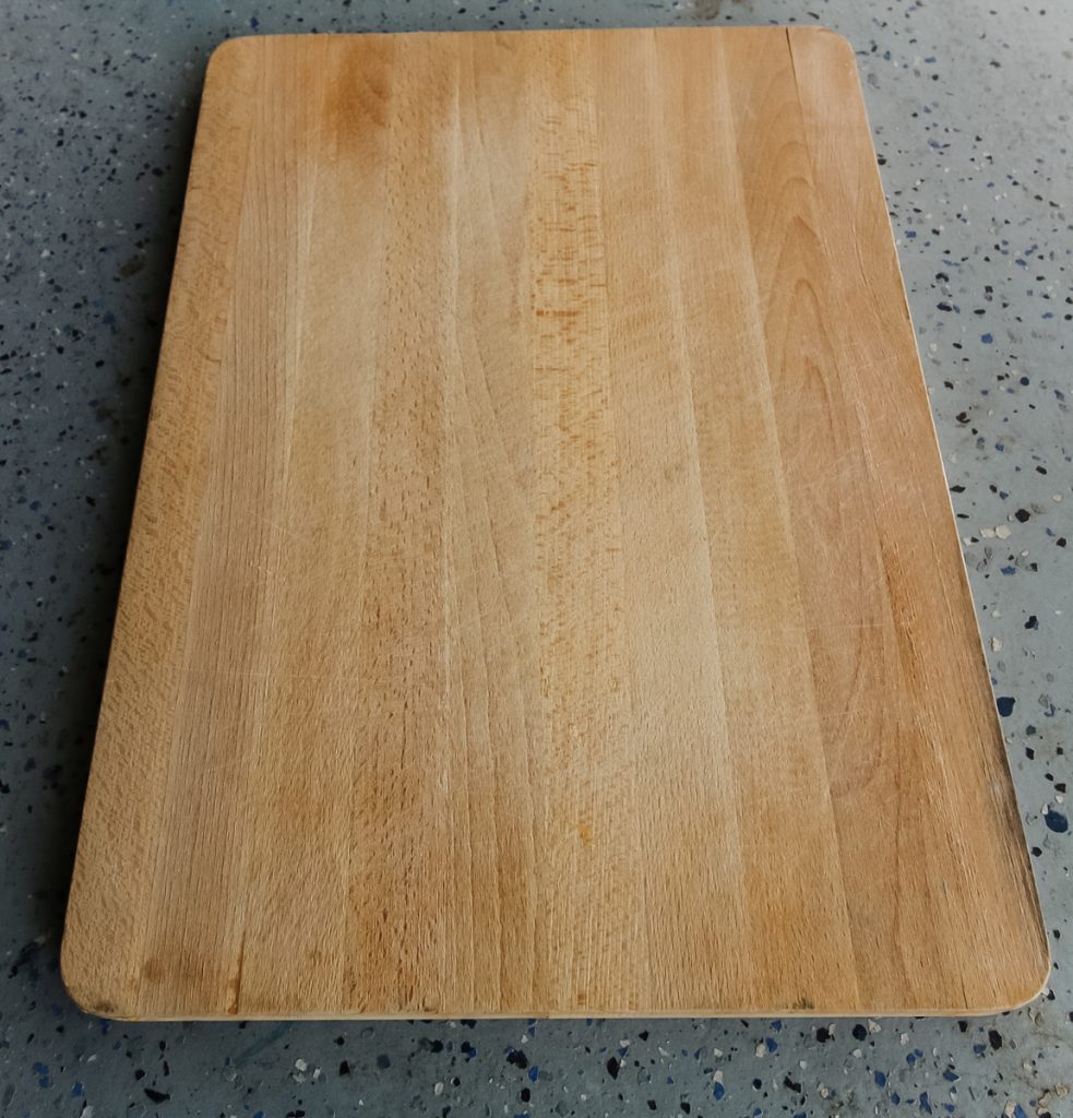 butcherblock cutting board from the thrift store before