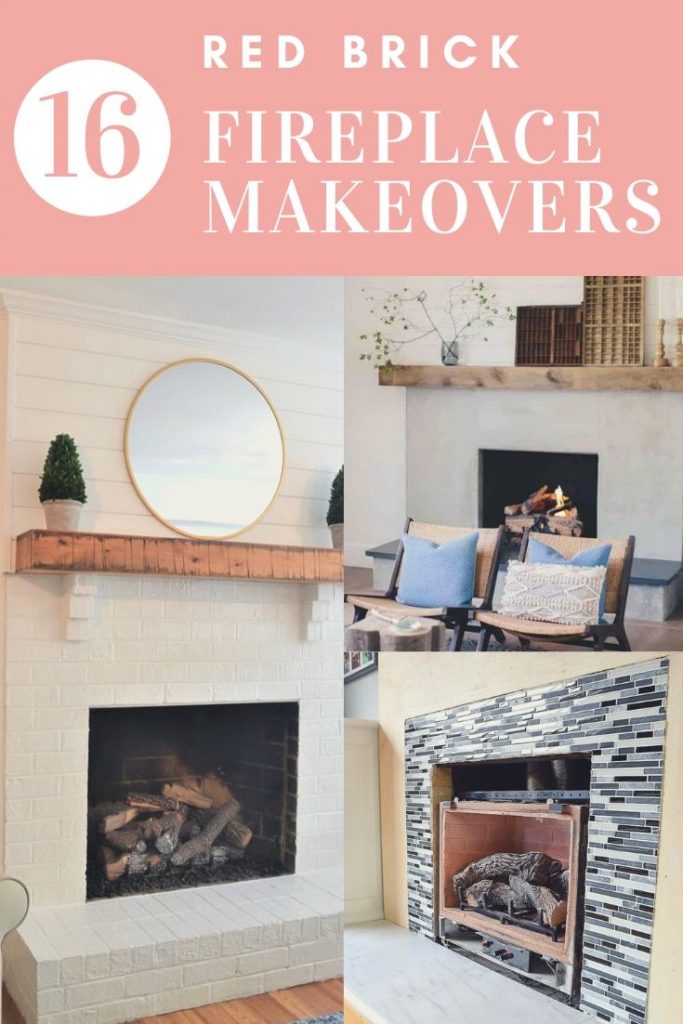 16 Red Brick Fireplace Makeover Ideas, How To Cover Up Old Brick Fireplace