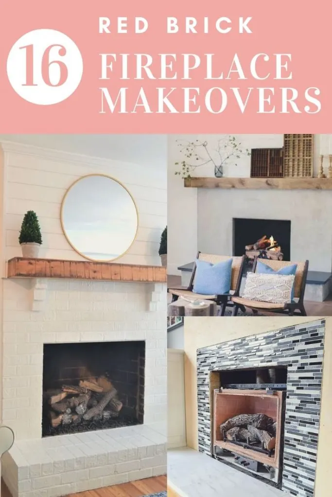 16 Red Brick Fireplace Makeover Ideas, What Color To Paint A Red Brick Fireplace