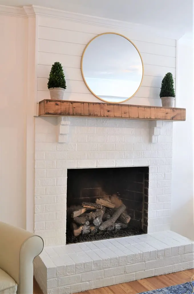 Red Brick Fireplace Makeover Before And After | Fireplace mantel decor, Fireplace  mantle decor, Country living room design