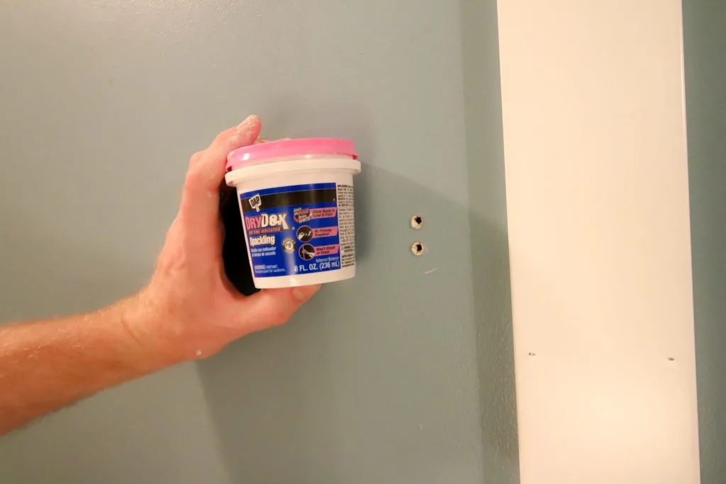 Spackle on wall holes