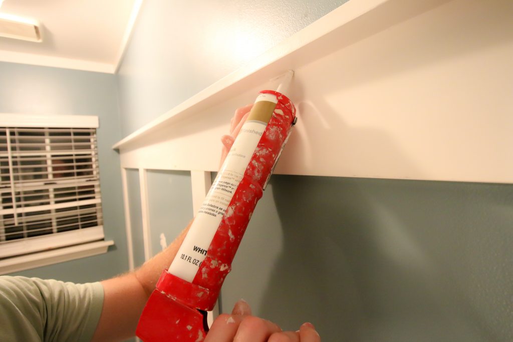 Adding caulk to molding