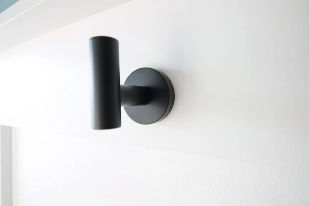 Towel rack on wall