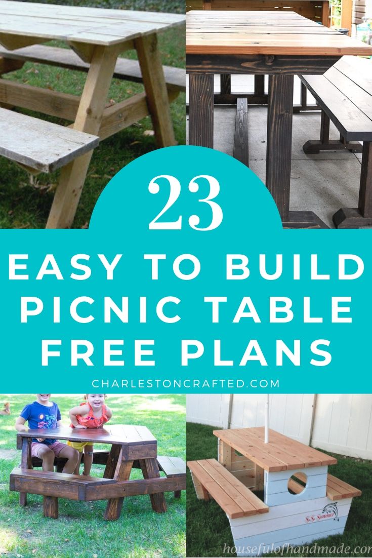 23 easy to build DIY picnic table ideas