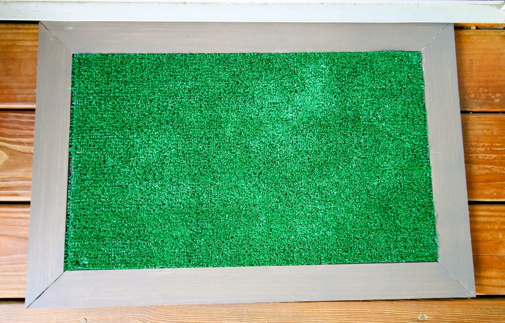 Full shot of astroturf doormat