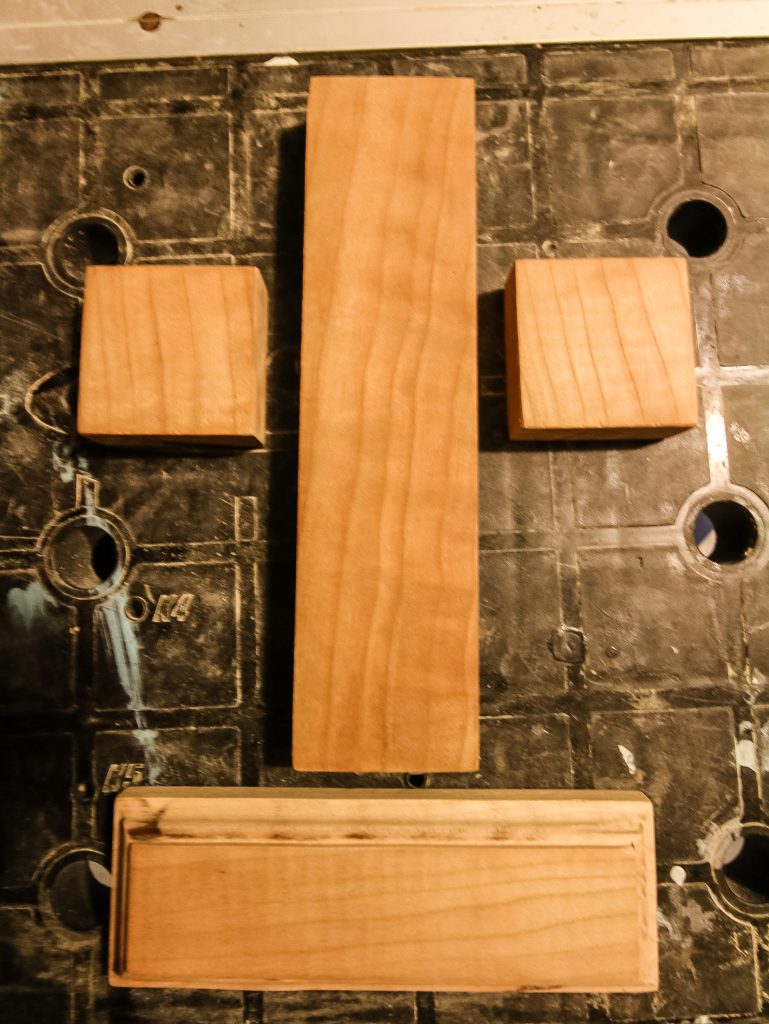 Pieces cut for wooden cross