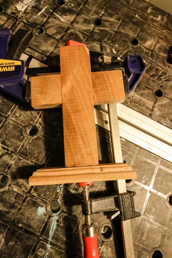 Wooden cross glued up