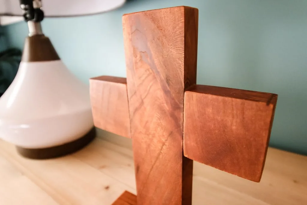 Close up of wooden cross