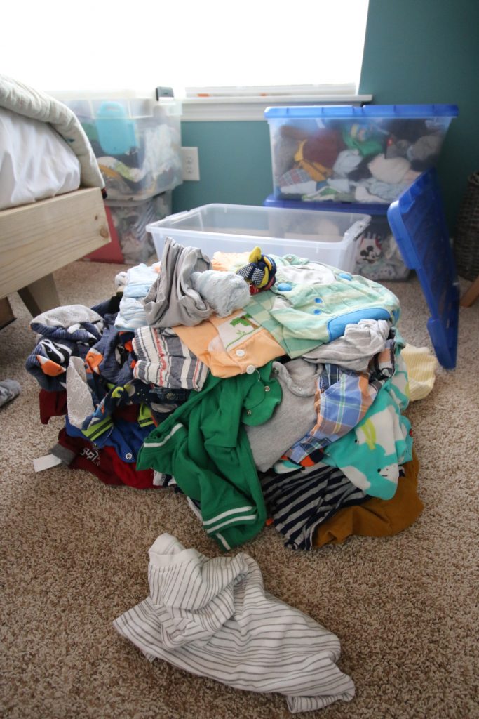 How to purge and organize baby clothes for baby #2
