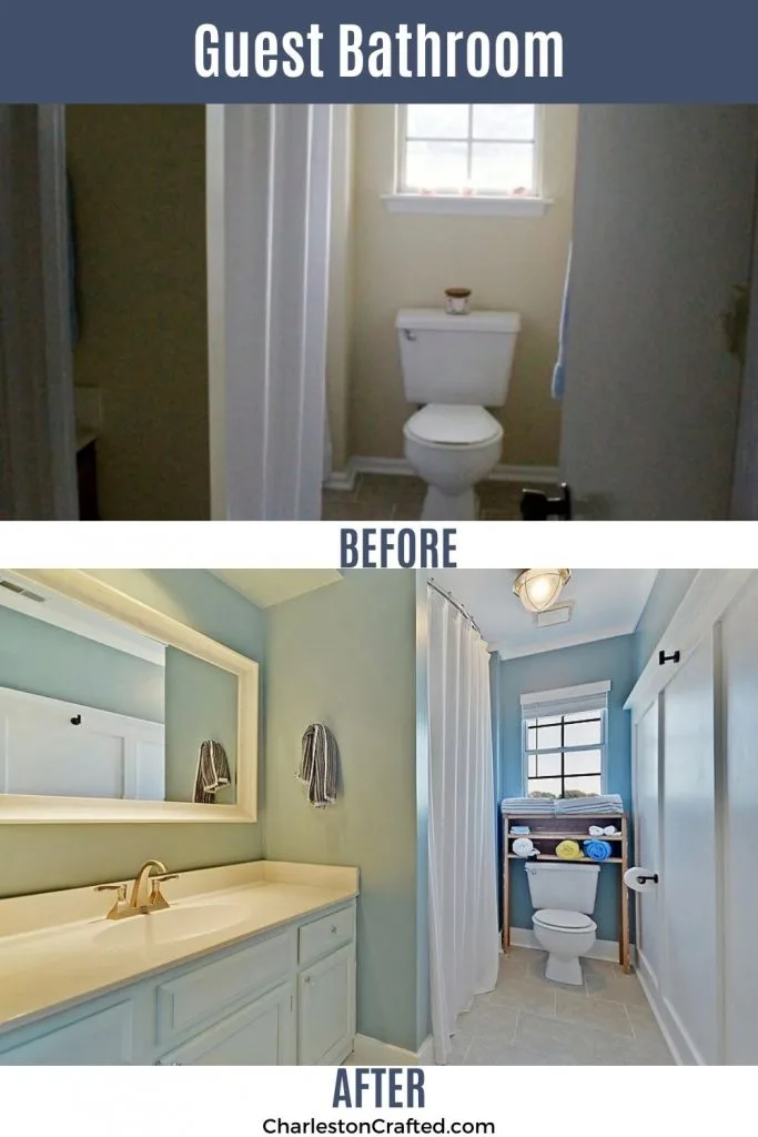 guest bathroom before and after