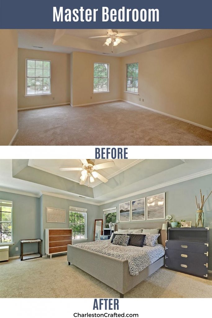 master bedroom before and after