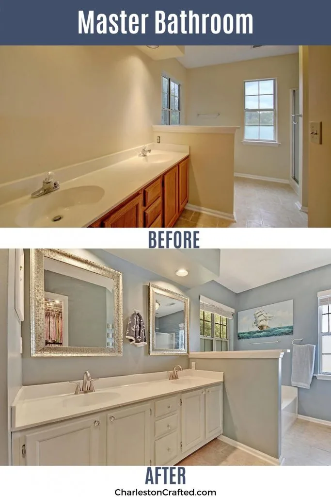 master bathroom before and after