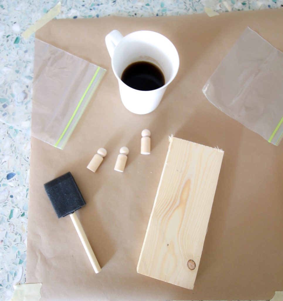 how to prepare wood and coffee for staining