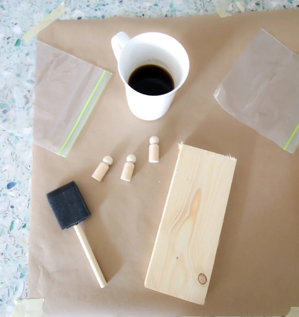 how to prepare wood and coffee for staining