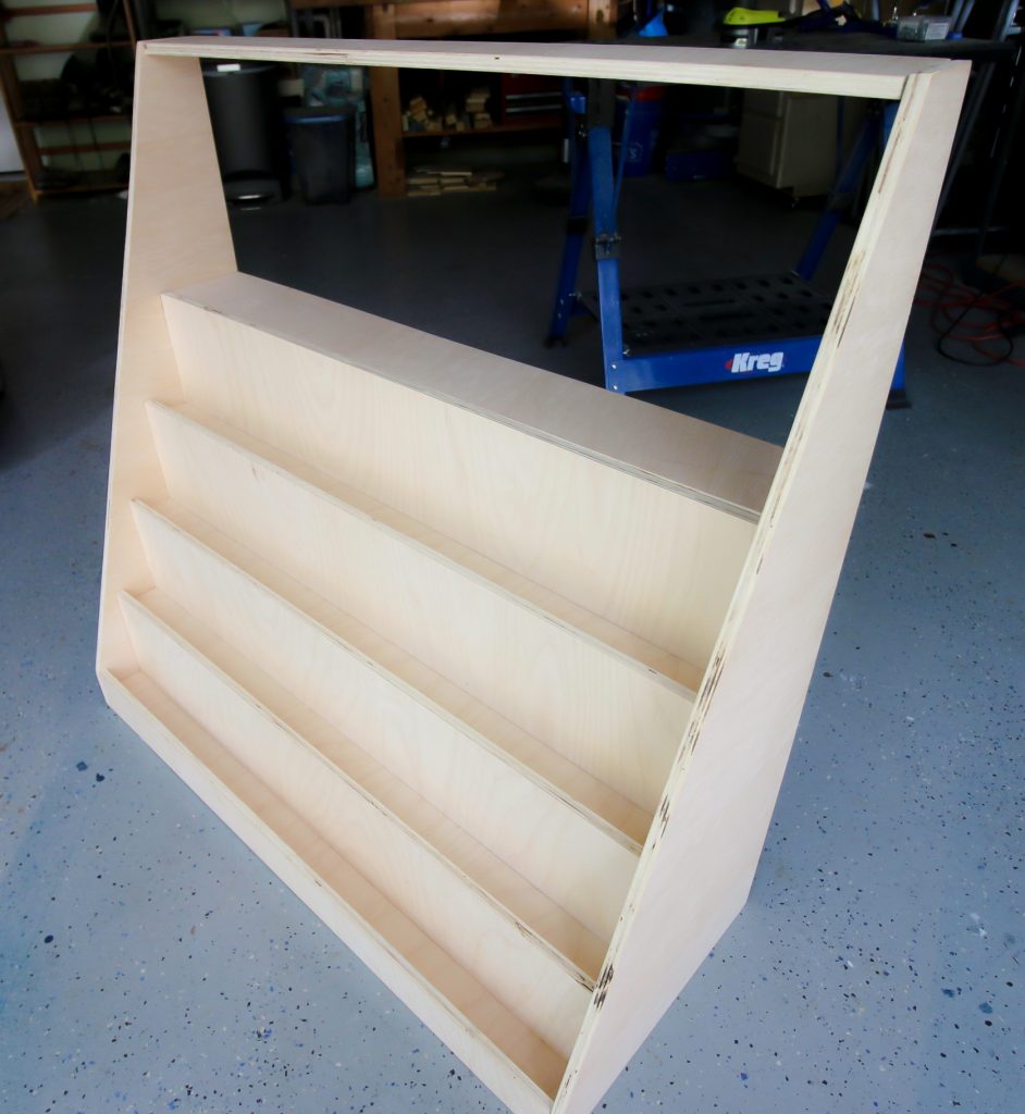 Adding sides to front-facing bookshelf