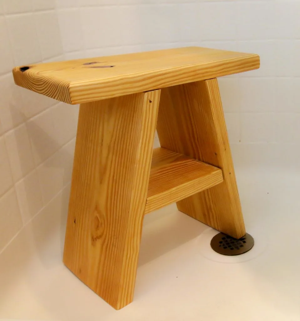 A-frame wooden shower seat