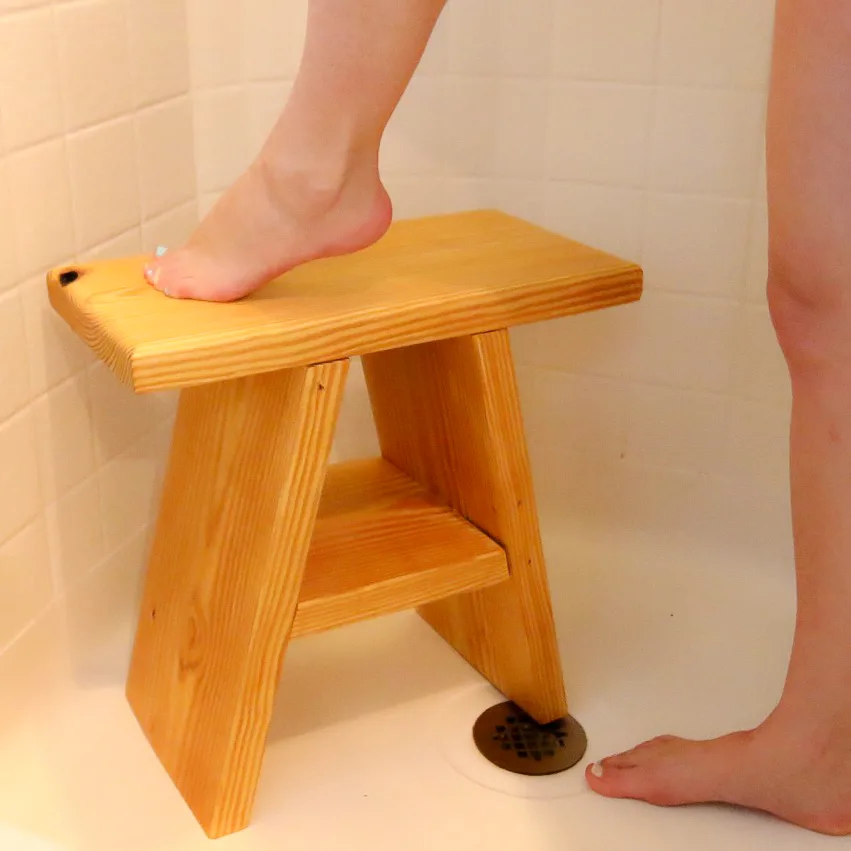 how to make a wooden shower stool