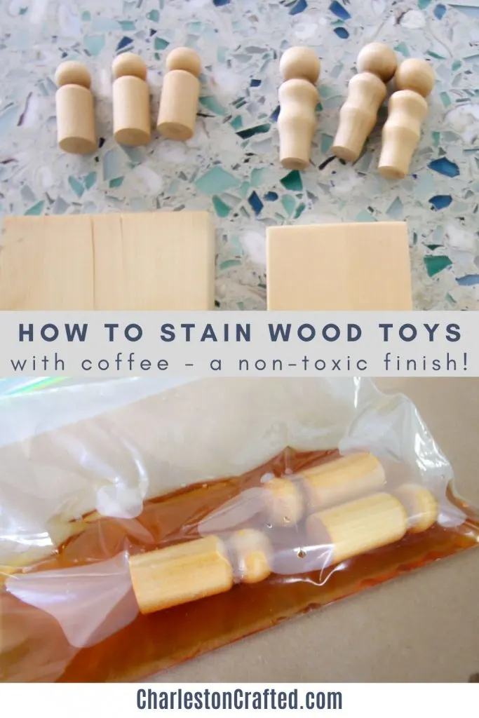 how to stain wood toys with coffee
