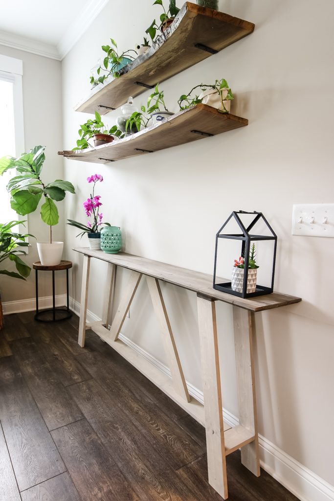 Side view of console table