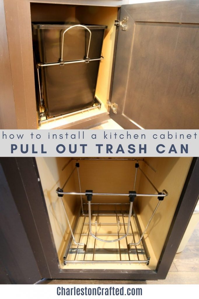 how to install a kitchen cabinet pull out trash can