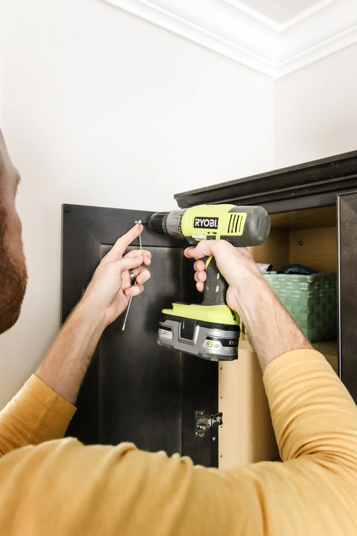 pre-drill hole for cabinet restraint