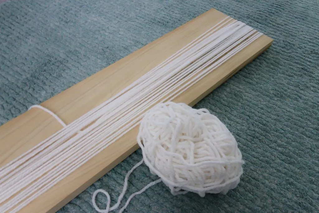 wrapping yarn for a wall hanging