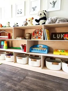 Styled Montessori toy shelf