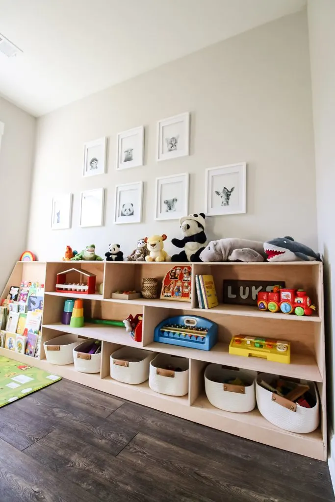 Tall shot of toy shelf