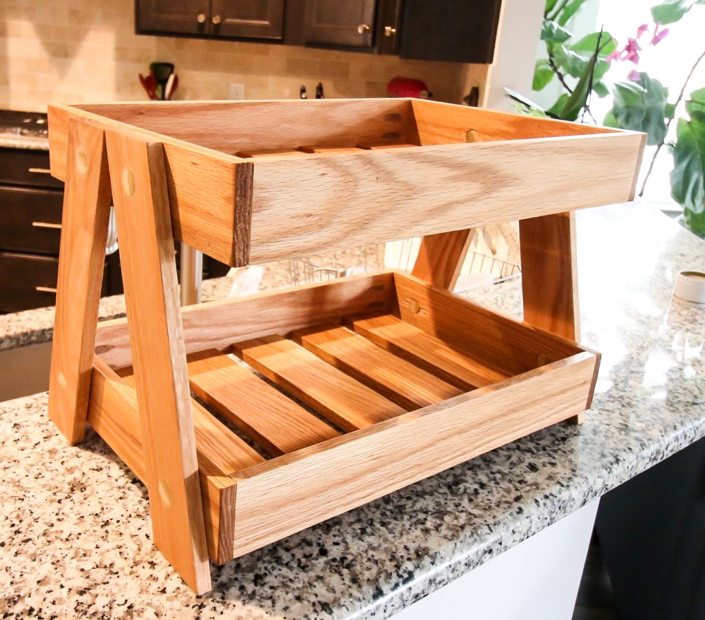 Wide shot of two tiered serving tray