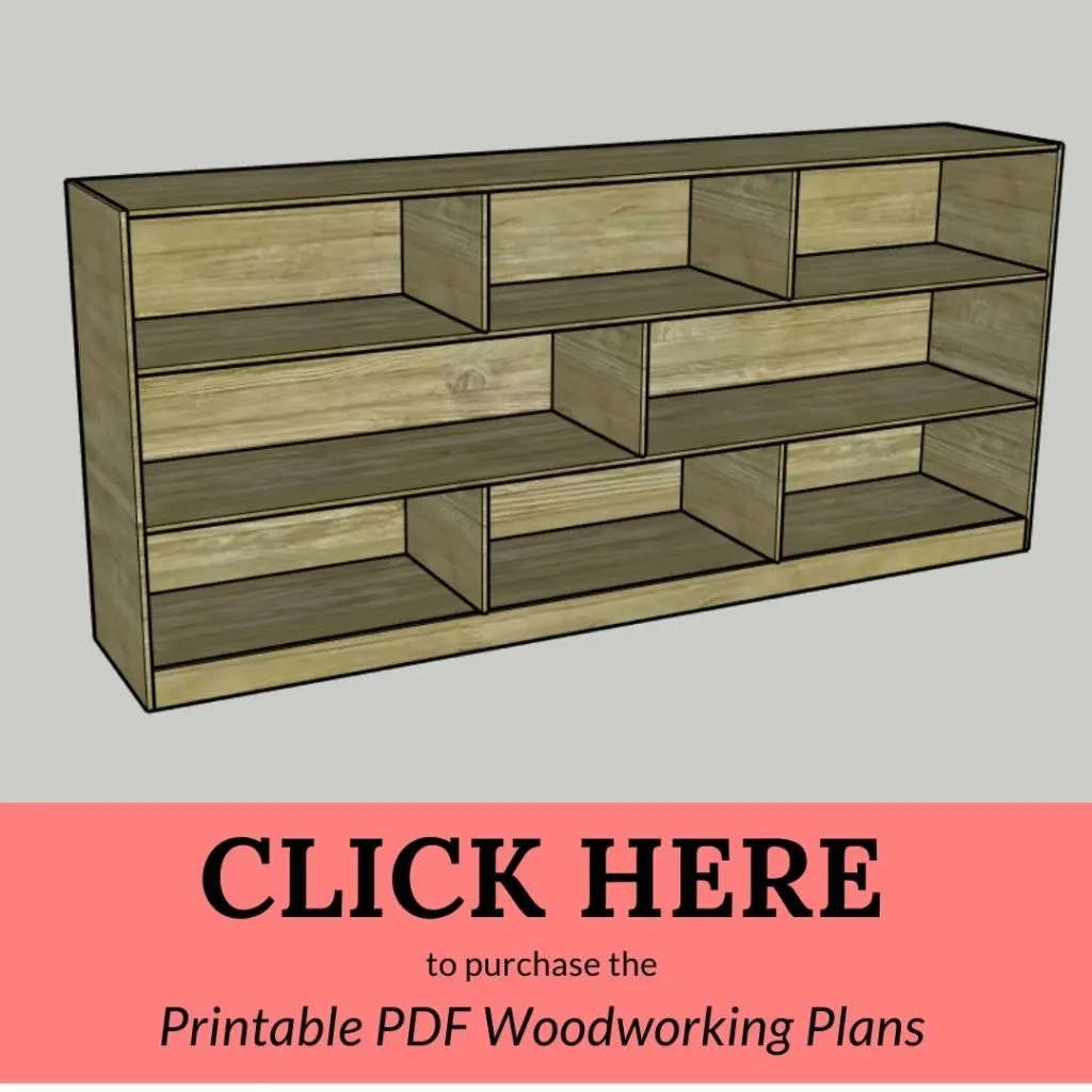 CLICK HERE to purchase the Printable PDF Woodworking Plans Toy Shelf