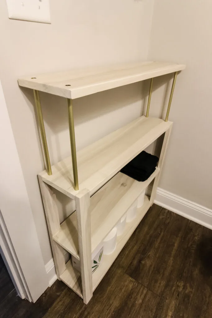 View of top of console table