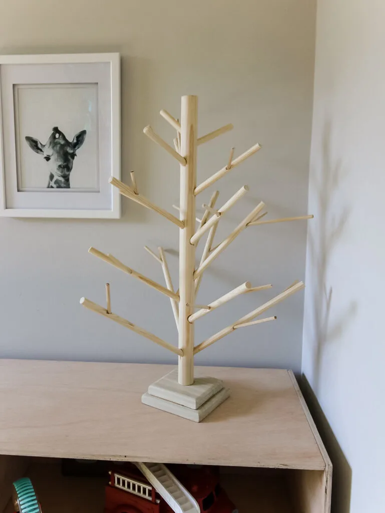 DIY tabletop dowel christmas tree
