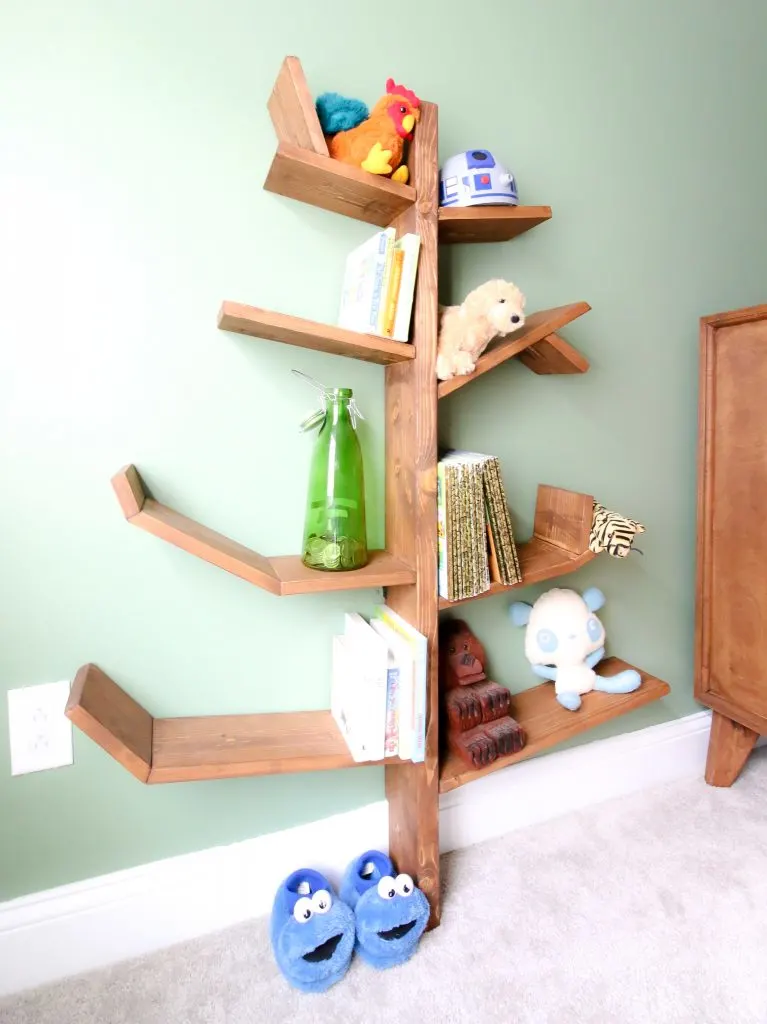 DIY tree shaped bookshelf - Charleston Crafted