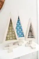DIY wooden tabletop Christmas trees