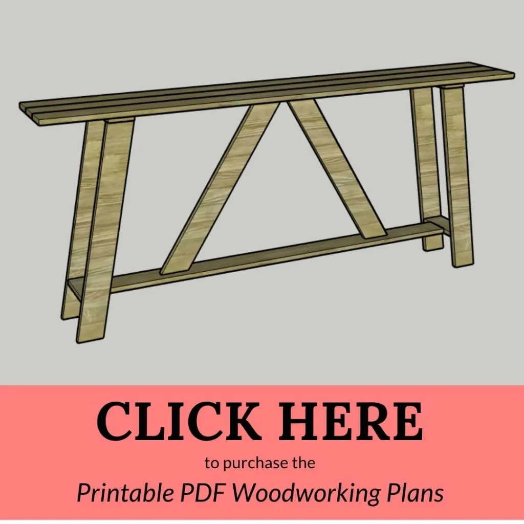 CLICK HERE to purchase the Printable PDF Woodworking Plans Console Table