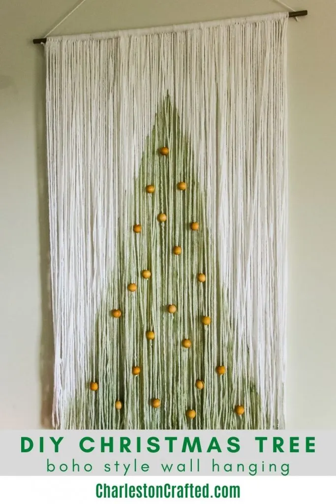 DIY Christmas tree boho style wall hanging